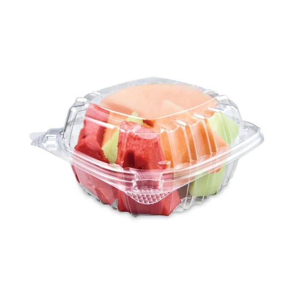 Dart Hinged Lid Cake Slice Containers, Clear Plastic, 5.4 x 5.3 x 2.6