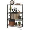 smusei 4 Tier Open Shelving Units Freestanding Kitchen Storage Rack  Standing Kitchen Rack Organizer Large Capacity with Metal Wire Fence Wood  Look