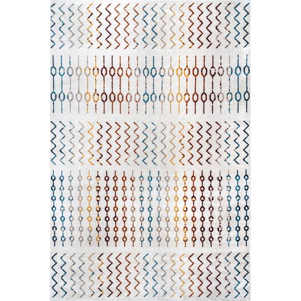 nuLOOM Roma Machine Washable Tribal Beige 4 ft. x 6 ft. Area Rug