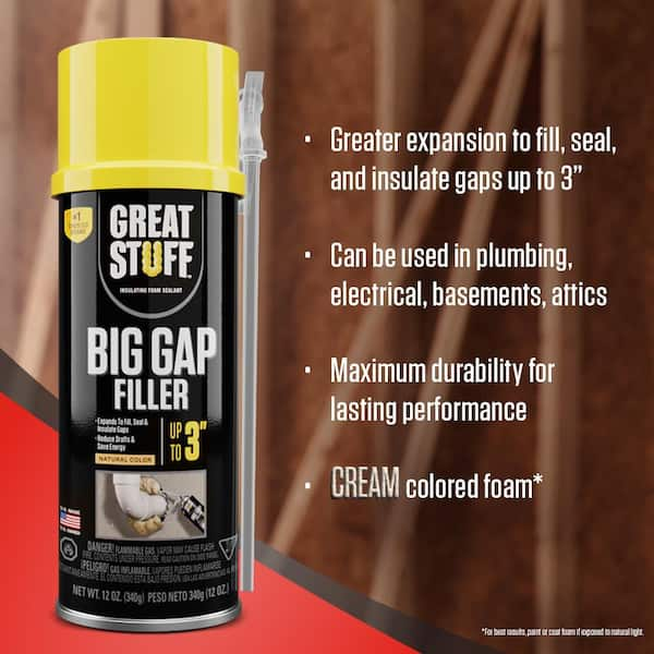 GREAT STUFF Big Gap Filler, Insulating Foam Sealant, 20 oz. – Cream (12  Pack)