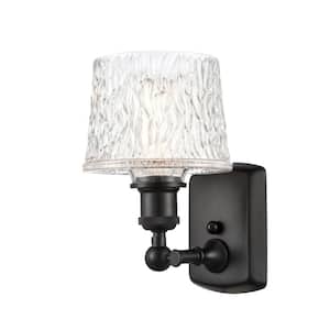 Niagra 6.5 in. 1-Light Oil Rubbed Bronze Wall Sconce with Clear Glass Shade