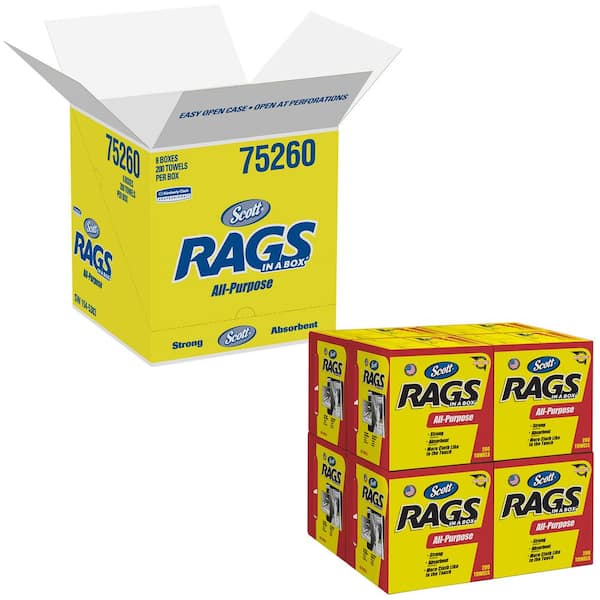 Scott Rags In A Box White Package Of 200 Shop Towels 