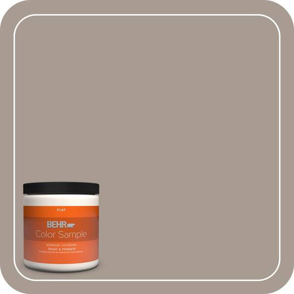 BEHR PREMIUM PLUS 8 oz. Home Decorators Collection #HDC-NT-18G Frosted Cocoa Flat Interior/Exterior Paint & Primer Color Sample