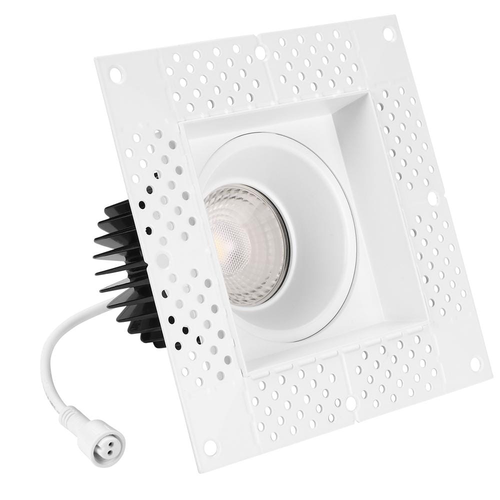 4" White Aluminum Trimless Recessed LED Downlight