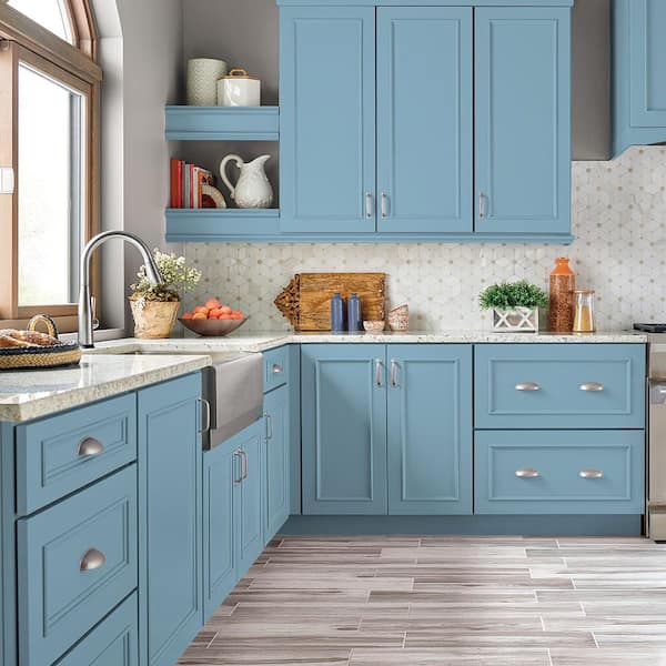 1 gal. #S490-3 Reef Blue Semi-Gloss Enamel Interior/Exterior Cabinet, Door & Trim Paint