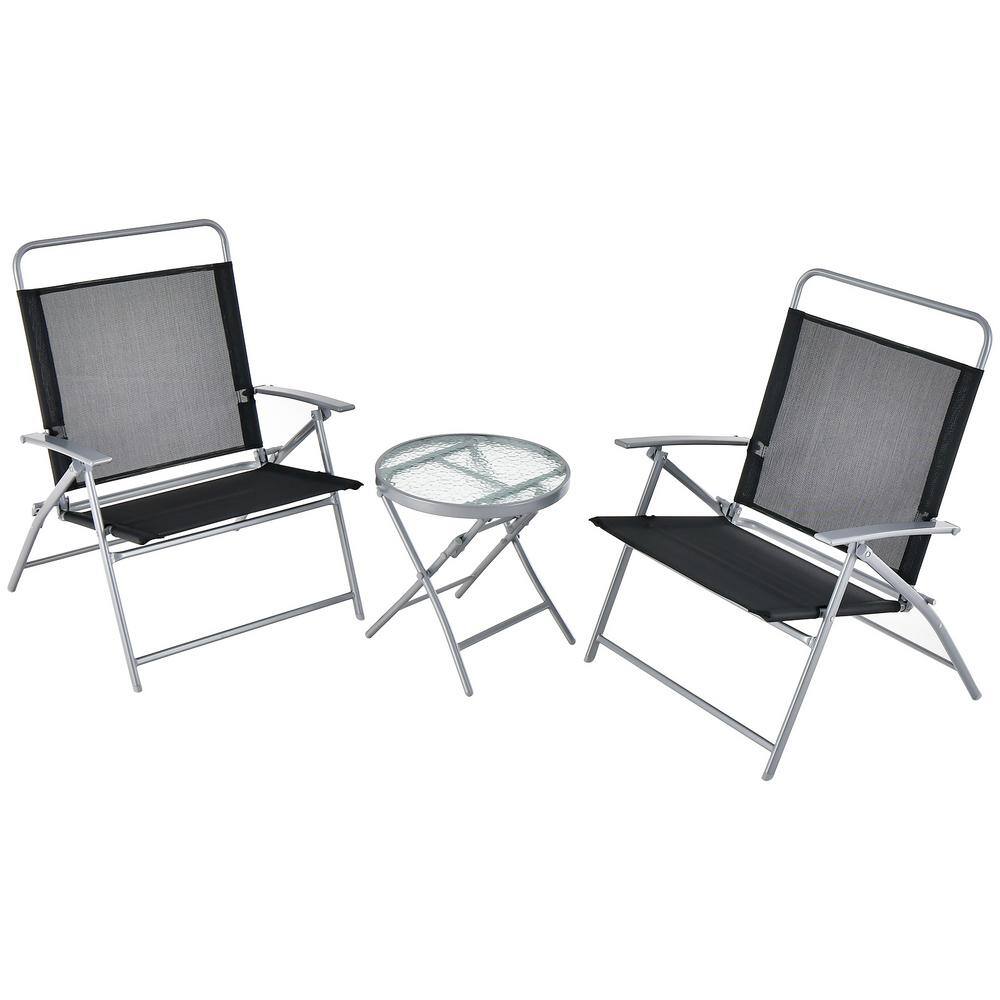 3-Piece Metal Patio Conversation Set Folding Chair, Coffee Table price history on PriceWatchPro