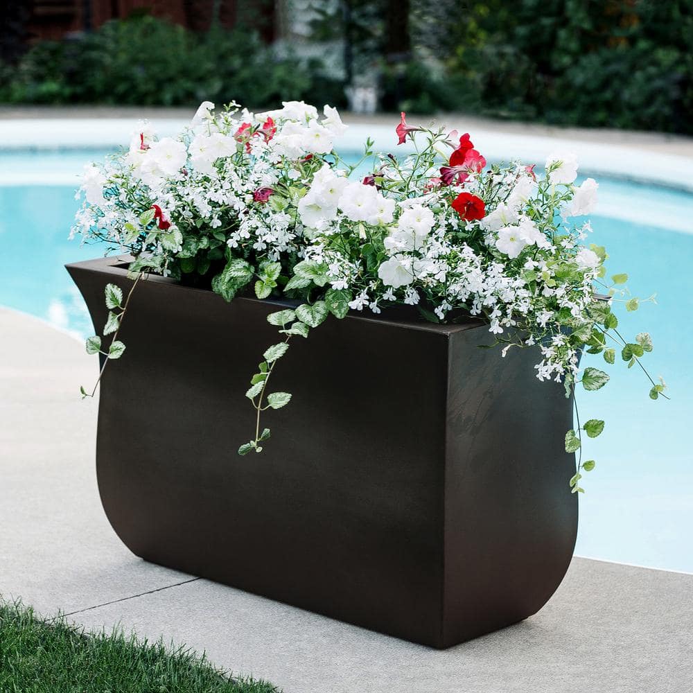 Valencia Espresso 36" Long Polyethylene Outdoor Planter