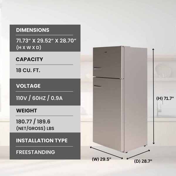 ConServ 30 in. 14 cu. ft. 110V Retro Refrigerator 4 cu. ft. Frost