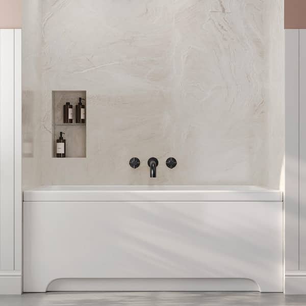 Vintage 2-Handle Wall Mount Roman Tub Faucet in Matte Black 2.5 GPM (Valve Included)