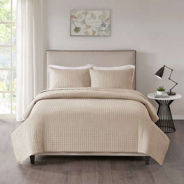 510 Design Nash 3-Piece Khaki Polyester Full/Queen Reversible Quilt Set