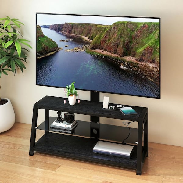T1527☆展示品☆アルモニア　AICA　アイカ　TV台　ブラック　W1600 Tatahance Black Acacia Wood TV Stand Fits TVs up to 32 to 65 in