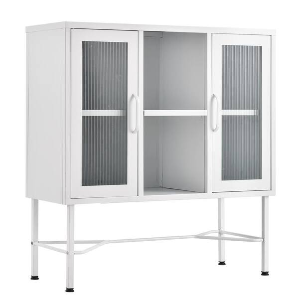 Homy Casa Richter White Storage Cabinet With 2-Door RICHTER WHITE - The ...