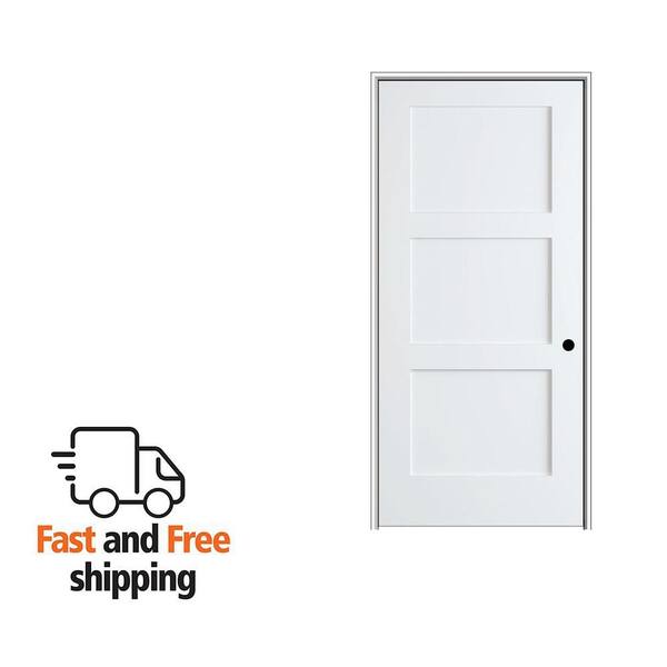 MMI DOOR Shaker Flat Panel 34 in. x 80 in. Left Hand Solid Core
