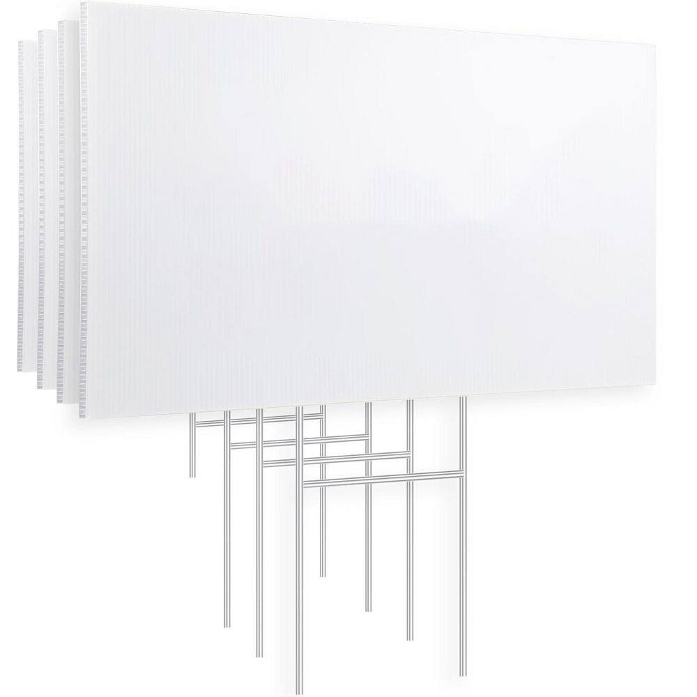 4 Pack 17 x 12 in. White Plastic Yard Signs with Metal Stakes price history on PriceWatchPro
