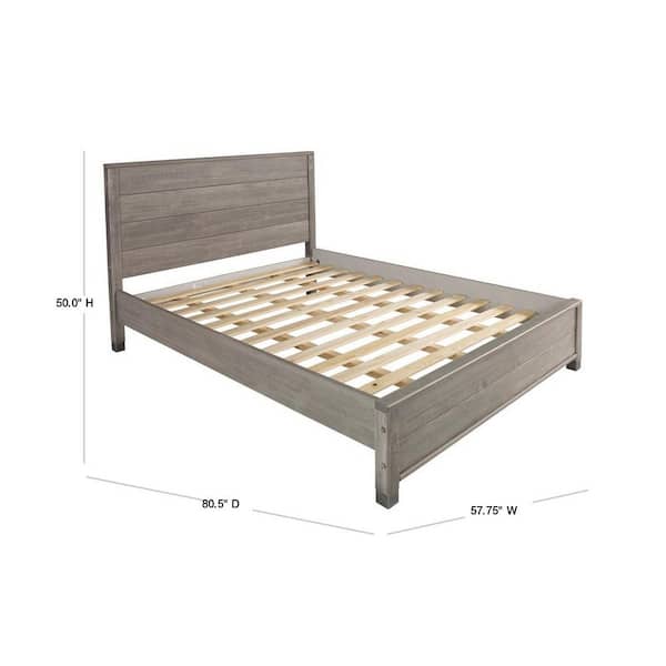 Camaflexi Baja Driftwood Grey Full Size, Full Size Wood Platform Bed Frame