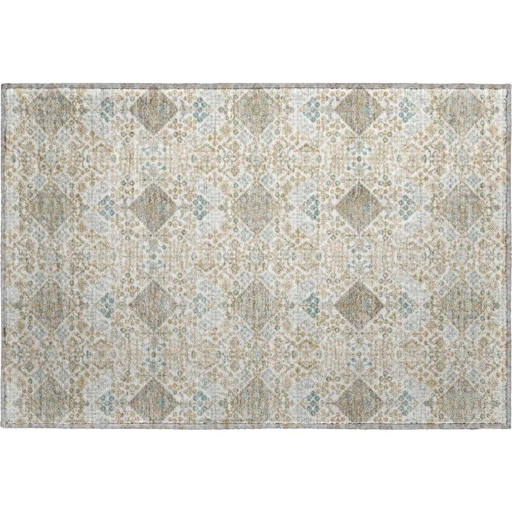 Mayfield Premium Machine Washable Abstract AMF2477 Ivory 2 ft. x 3 ft. Accent Rug price history on PriceWatchPro
