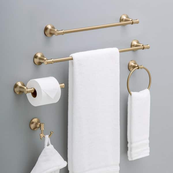 Delta 4-Piece Trinsic Champagne Bronze Decorative Bathroom Hardware Set  with Towel Bar, Toilet Paper Holder, Towel Ring and Robe Hook in the  Decorative Bathroom Hardware Sets department at