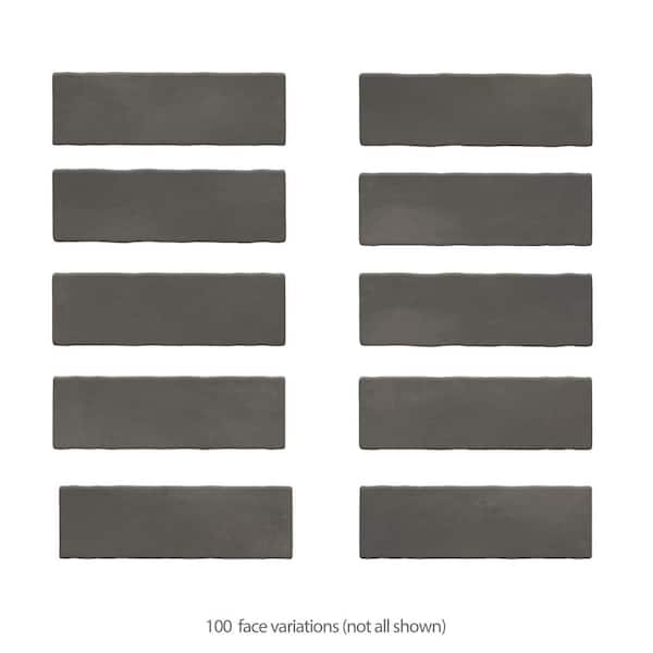 Merola Tile Coco Matte Black Hat 2 in. x 5-7/8 in. Porcelain Floor