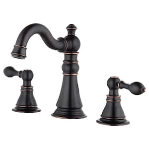 Bagneux Traditional 8 in. Widespread Double Handle Bathroom Faucet with Drain Kit in Oil Rubbed Bronze