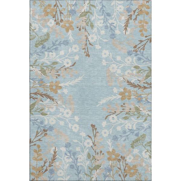 Mayfield Premium Machine Washable Abstract AMF2334 Sky 10 ft. x 14 ft. Area Rug