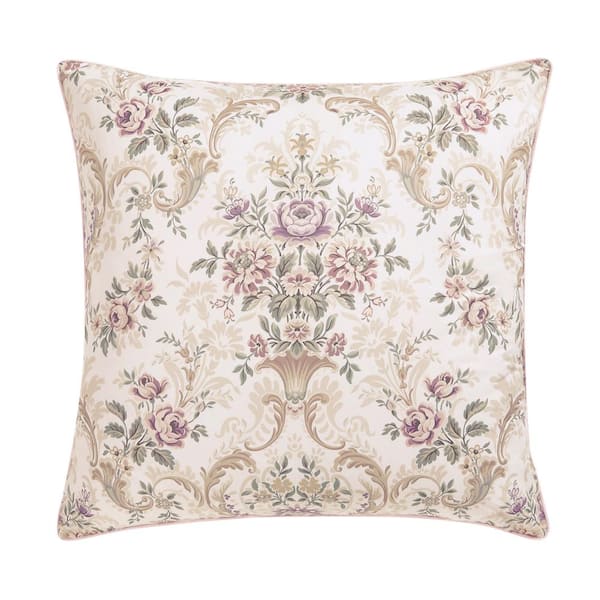 Unbranded Amagansett Blush Floral Polyester Euro Sham 26 in. L x 26 in. W