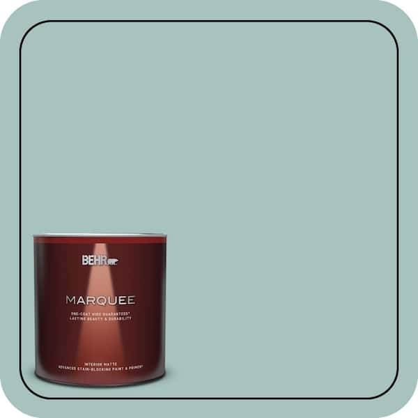 BEHR MARQUEE 1 qt. #T17-08 Polished Aqua Matte Interior Paint & Primer