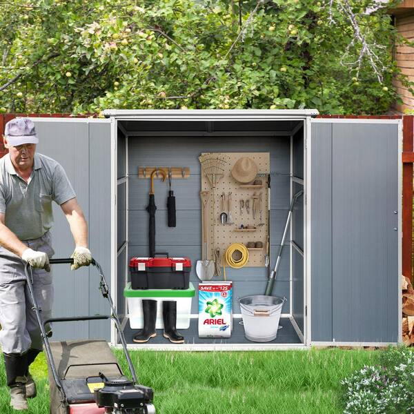 Gray 5 ft. W x 3 ft. D Plastic Outdoor Waterproof Resin
