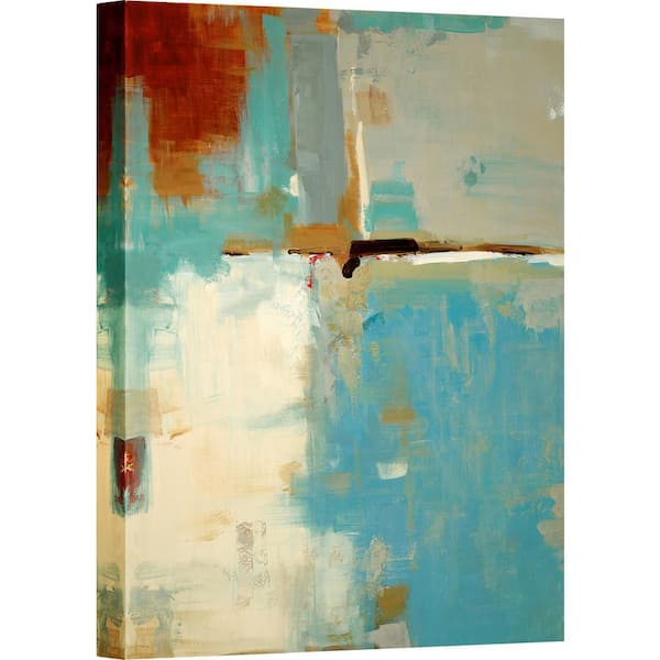Classy Art Abstract Blue Canvas Mixed Media Wall Art 24 in. x 2 in. x 36 in.