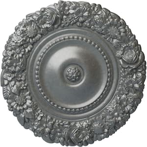 21 in. x 2 in. Marseille Urethane Ceiling Medallion (Fits Canopies upto 7-3/8 in.), Platinum