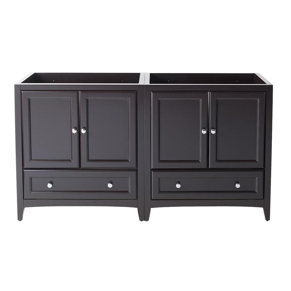 Espresso 59" Double Freestanding Engineered Wood Vanity Base