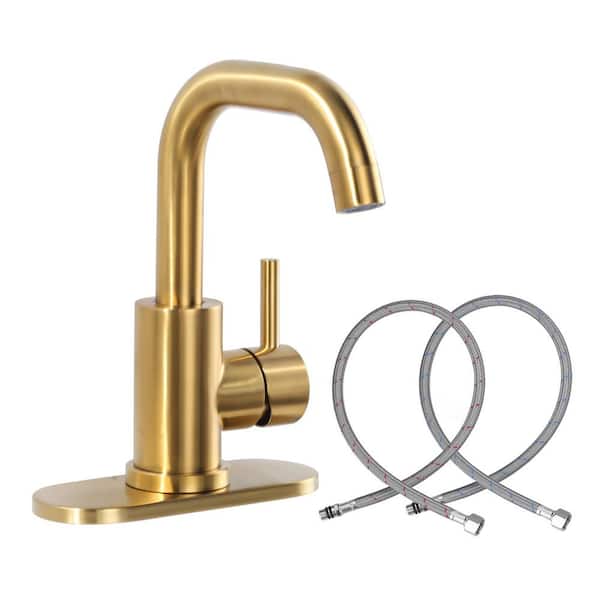 8.9 in. Single Handle Bar Faucet Deckplate Included in Gold