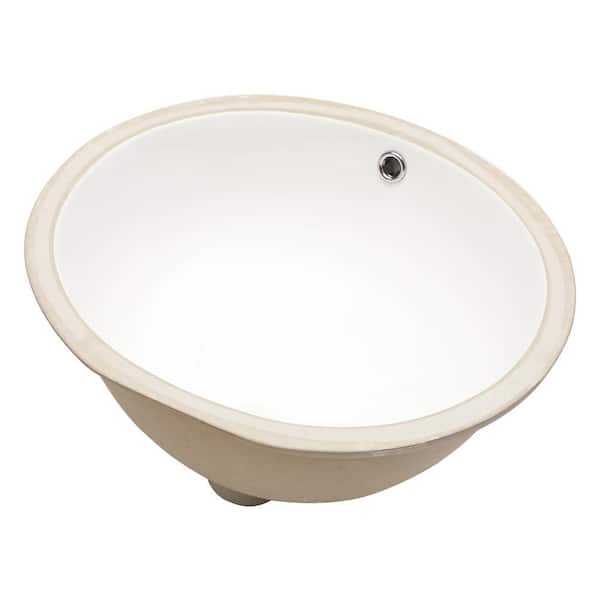 JimsMaison 19 in. Undermount Bathroom Sink in White Ceramic