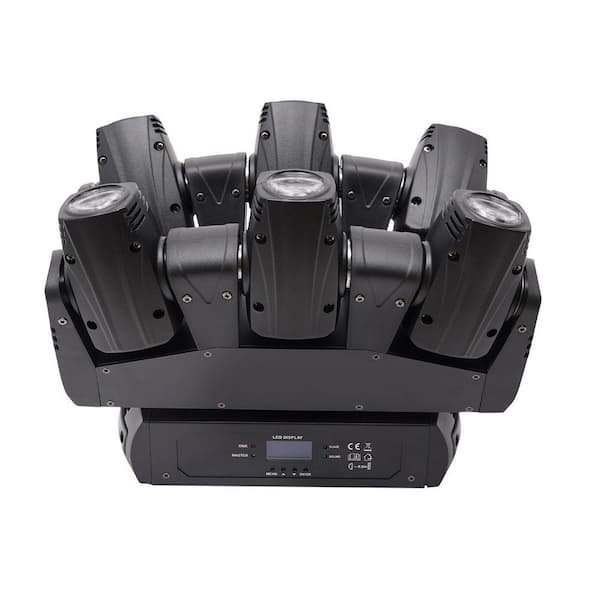 15.75 in. 110-Watt Equivalent 6-Head Integrated LED Dimmable Black High Bay Light RGBW Stage Lights DJ Party Lights