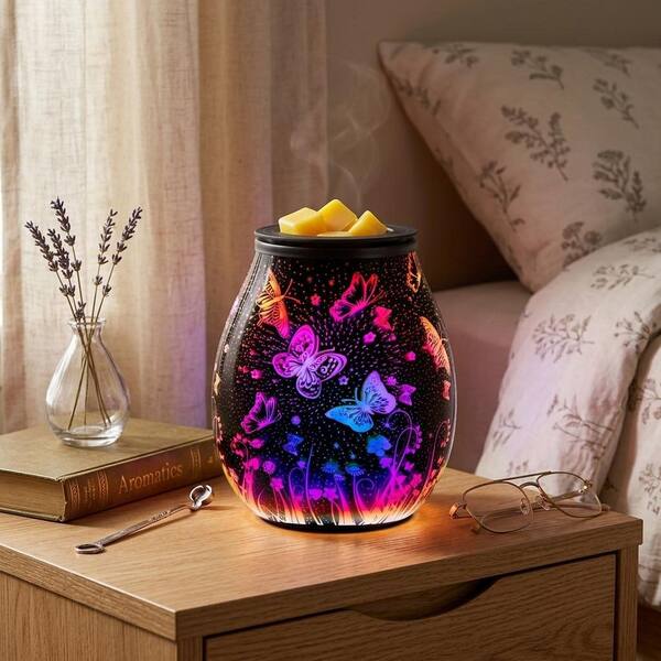 3D Butterfly 7-Color LED Electric Wax Melt Warmer - Oil Diffuser