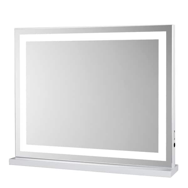 GQB Hollywood Bathroom Vanity Makeup Mirror LED Lights 23 x 19 Rectangle Table Top Wall Mounted Mirror 1x10x Magnification