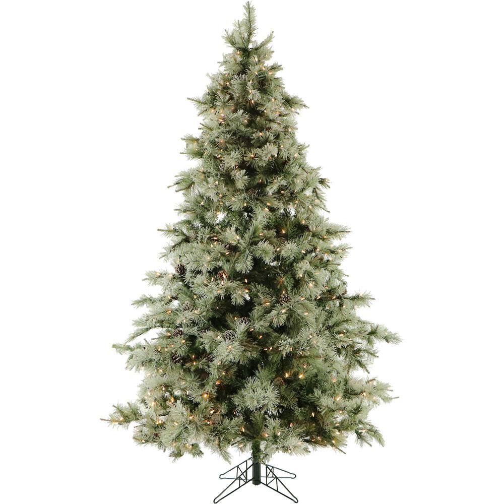 Fraser Hill Farm 7.5 Ft. Pre-Lit Glistening Pine Artificial Christmas Tree With Pine Cones 850 Clear Smart Lights And Ez Connect Ffgp075-3Gr