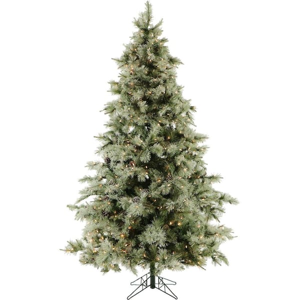 Fraser Hill Farm 7.5 Ft. Pre-Lit Glistening Pine Artificial Christmas Tree With Pine Cones 850 Clear Smart Lights And Ez Connect Ffgp075-3Gr