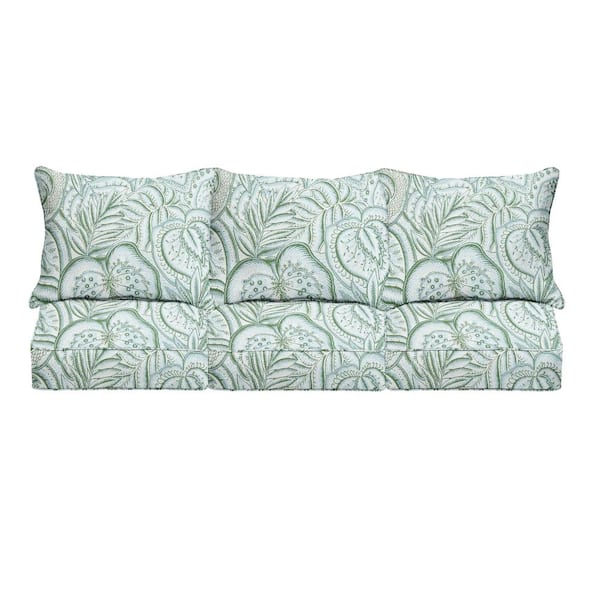 1101Design 22.5 in. x 22.5 In. D Seating Indoor/Outdoor Couch Pillow and Cushion Set in Sunbrella Sensibility Spring