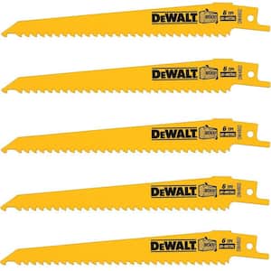 6 in. 6 TPI Taper Back Bi-Metal Reciprocating Saw Blade (5-Pack)