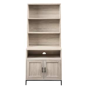 64 in. Birch Wood Modern Bookcase Hutch with Cabinet