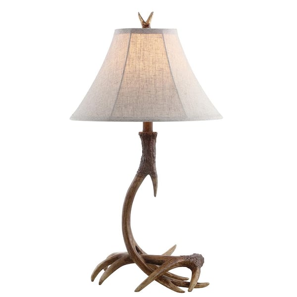 Antler 27.5 in. Rustic Resin LED Table Lamp, Brown