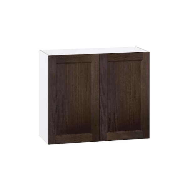J COLLECTION Georgetown 36 in. W x 14 in. D x 30 in. H Assembled Wall Kitchen Cabinet in Chestnut