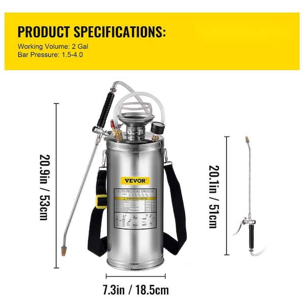 Portable Pressure Sprayer - 2 Gallon S-20860 - Uline