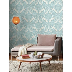 60.75 sq. ft. Tapestry Damask Wallpaper