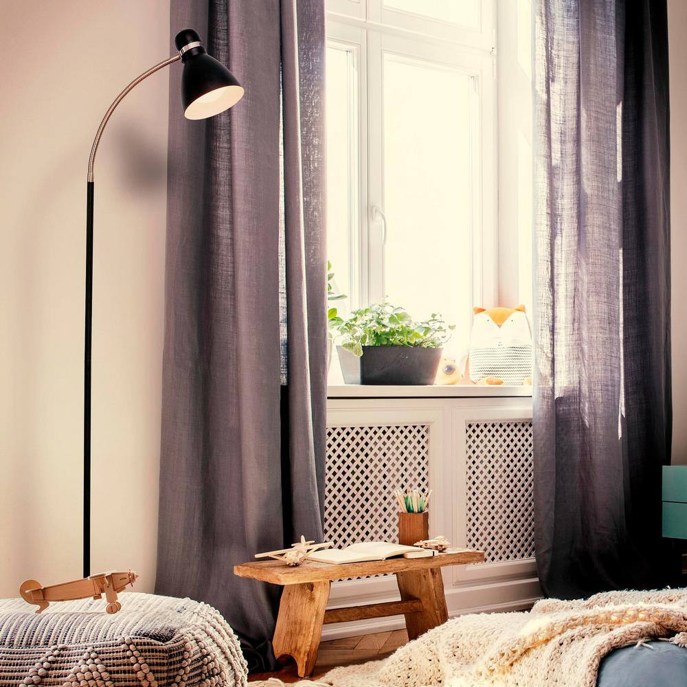 Avery 63" Black Metal Adjustable LED Floor Lamp