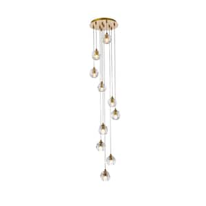 Timeless Home 11 in. 10-Light Gold Pendant Light