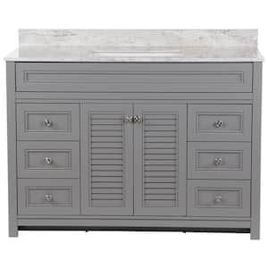 Bayridge 49 in. W x 22 in. D x 39 in. H Single Sink  Bath Vanity in Sterling Gray with Winter Mist  Stone Composite Top