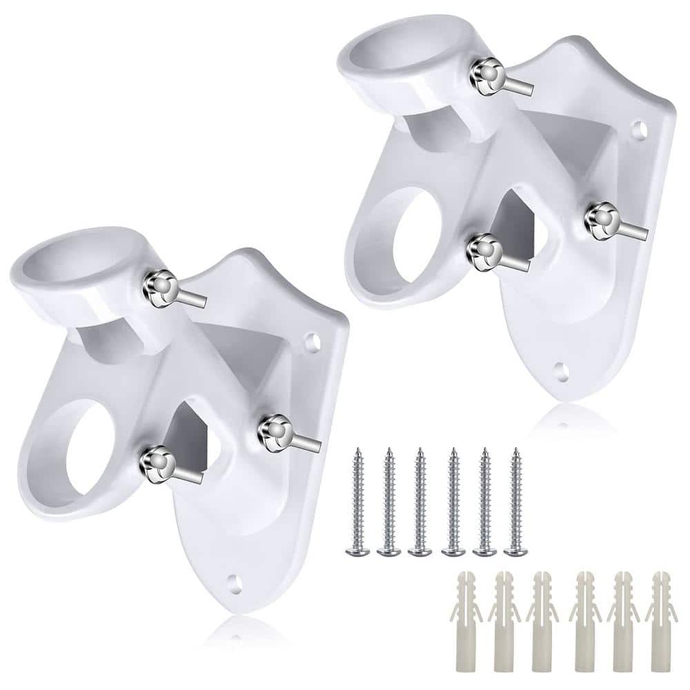 1 in. 2-Position White Aluminum Flag Pole Bracket Holder for Garden (2-Pack) price history on PriceWatchPro