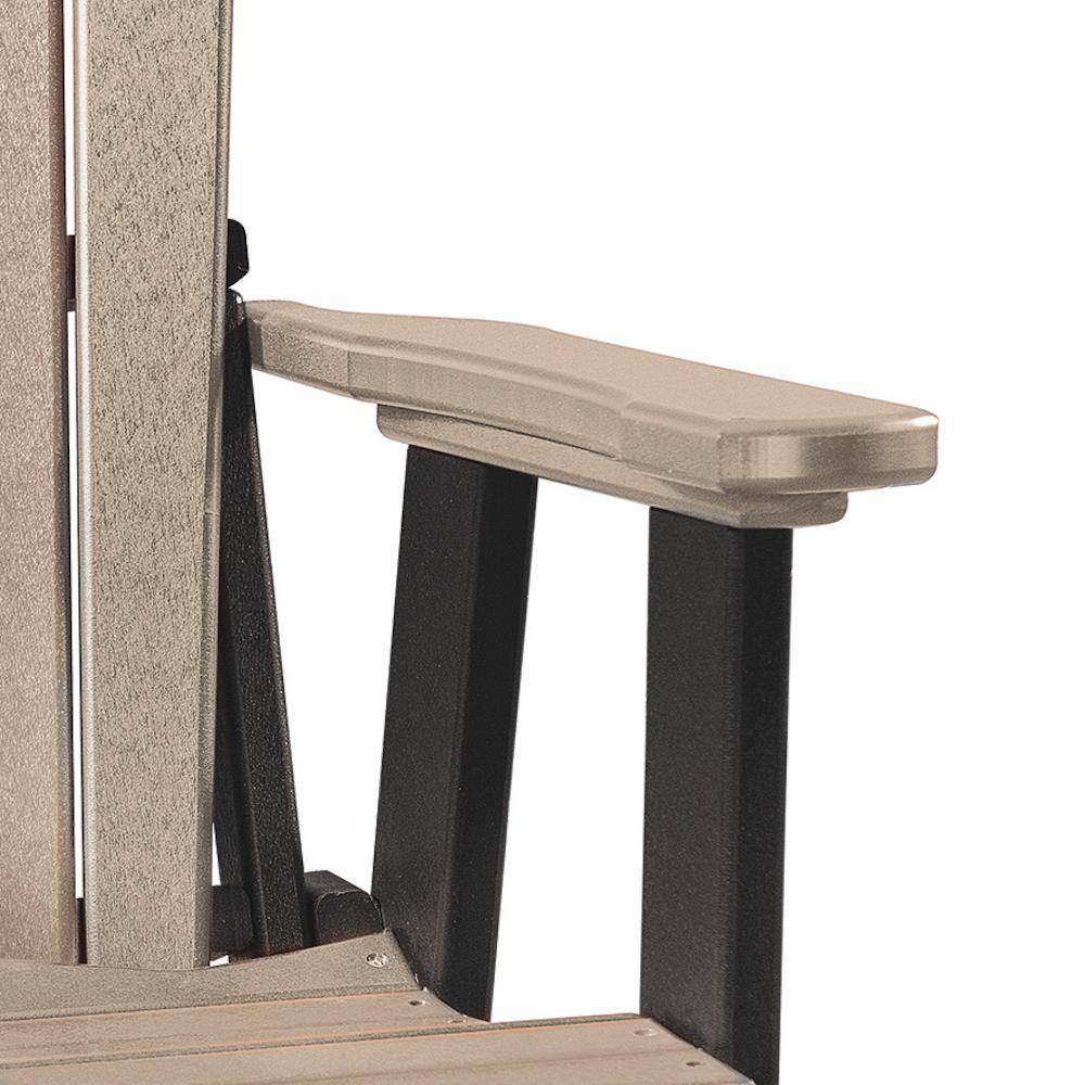 Weatherwood and Black High-Density Poly Resin Balcony Glider Chair