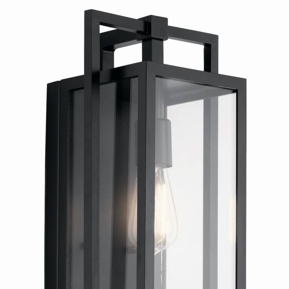 Goson 20" Black Industrial Outdoor Wall Light with Clear Glass
